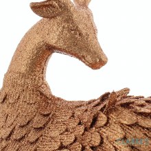 Additional picture of Copper Glitter Reindeer Christmas Ornament 20cm