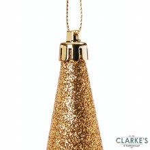 Additional picture of Teardrop Shatterproof Christmas Tree Ornament Gold 14cm