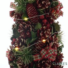 Additional picture of LED Lit Tartan Small Christmas Tree 43cm
