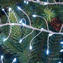 Additional picture of 240 LED Silver Cluster Christmas Lights - Cold White