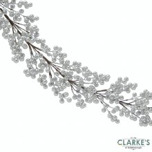Additional picture of Silver Glitter Berry Cluster Christmas Garland 130cm