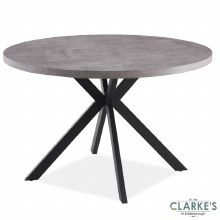 Additional picture of Frederic Round Dining Table Grey Concrete Effect