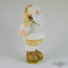 Additional picture of Standing Gold Plush Santa 35cm