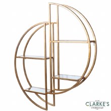 Additional picture of Harriet Mirrored Wall Shelf Gold