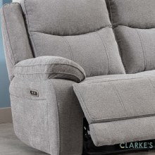 Additional picture of Herbert 2 Seater Power Recliner Sofa Light Grey
