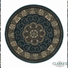 Additional picture of Heritage Circle Rug Blue 150 x 150cm