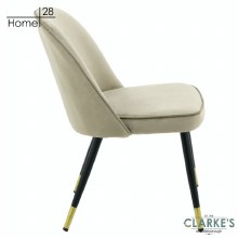 Additional picture of London Velvet Dining / Accent Chair Beige