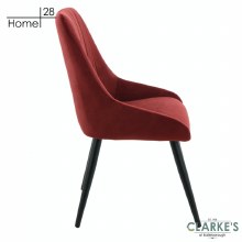 Additional picture of Madrid Velvet Dining / Accent Chair Crimson Red