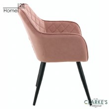 Additional picture of Vienna Velvet Dining / Accet Chair Blush Pink