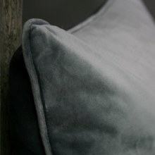 Additional picture of Velvet Grey Piped Cushion