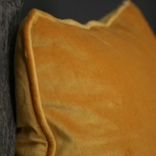 Additional picture of Velvet Orange Piped Cushion