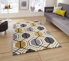 Additional picture of Hong Kong Rug HK7526 Grey/Yellow 120x170cm