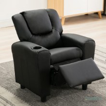 Additional picture of Kids Recliner Chair with Cup Holder Black