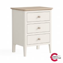 Additional picture of Marlow Coconut Milk 3 Drawer Bedside Locker