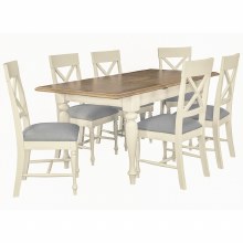 Additional picture of Meghan Oak Rectangular Extending Dining Table140cm