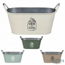Additional picture of Nature Flower Planter with Metal Handles Taupe