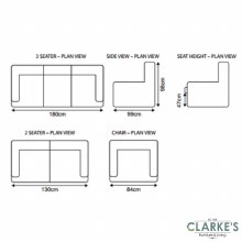 Additional picture of Parker 3 Seater Fixed Sofa Navy Grey