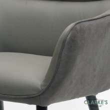 Additional picture of Rebecca Leather Dining Chair Grey