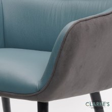 Additional picture of Rebecca Leather Dining Chair Lagoon Blue