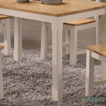 Additional picture of Rochester Dining Set Cream. Table & 4 Chairs