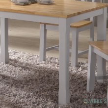 Additional picture of Rochester Dining Set Grey. Table & 4 Chairs