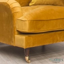 Additional picture of Rupert 3 Seater Velvet Sofa Mustard