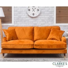 Additional picture of Rupert 3 Seater Velvet Sofa Orange