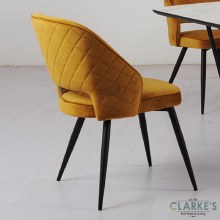 Additional picture of Sutton mustard velvet dining chair