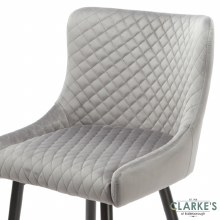 Additional picture of Talia Velvet Bar Stool Grey