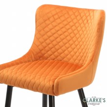 Additional picture of Talia Velvet Bar Stool Orange