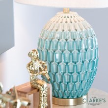 Additional picture of Gemma Ceramic Lamp Aqua 68cm