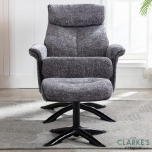 Additional picture of Taylor Recliner Chair with Stool Charcoal