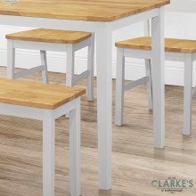 Additional picture of Tessa Dining Set Grey with Bench