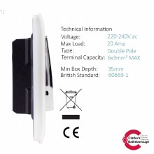 Additional picture of Trendi Switch 20 Amp Switch with Neon White