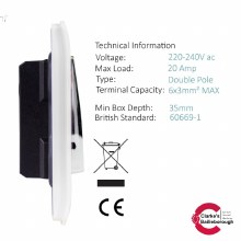Additional picture of Trendi Switch 20 Amp Switch with Neon Silver
