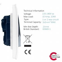 Additional picture of Trendi Switch 3 Gang 1/2 Way Light Switch Silver