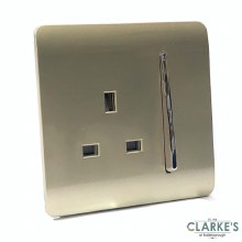 Additional picture of Trendi Switch 1 Gang Gloss Gold Wall Socket