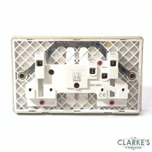 Additional picture of Trendi Switch 2 Gang Gloss Black Wall Socket