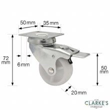 Additional picture of Wgner Equipment Swivel Castor Wheel with Brake 50mm