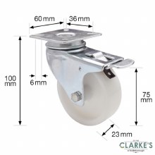 Additional picture of Wgner Equipment Swivel Castor Wheel with Brake 75mm