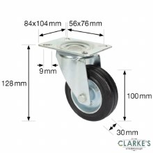 Additional picture of Wagner Swivel Castor for Transport Equipment 100mm