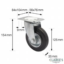Additional picture of Wagner Swivel Castor for Transport Equipment 125mm