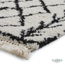 Additional picture of Boho 7043 White/Black Rug 120 x 170cm