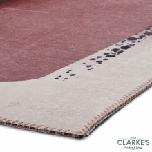 Additional picture of Michelle Collins AB0151 Printed Rose/Crimson Rug 150 x 230cm