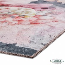 Additional picture of Michelle Collins FLOO24 Printed Rose/Black Rug 120 x 170cm