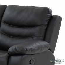 Additional picture of Cara 2 Seater Leather Recliner Sofa with Console Black