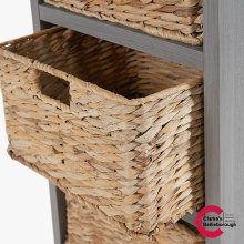 Additional picture of Devonshire Grey Pine Wood 1 Drawer 4 Basket Tall Unit