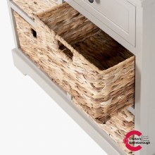 Additional picture of Devonshire Putty Pine Wood 2 Drawer 4 Basket Sideboard