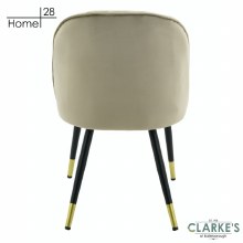 Additional picture of London Velvet Dining / Accent Chair Beige