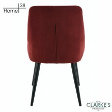 Additional picture of Madrid Velvet Dining / Accent Chair Crimson Red